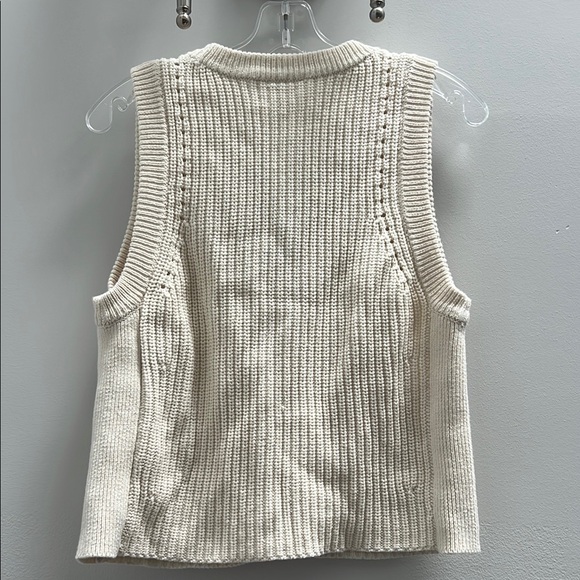 a.n.a Cream Knit Button-Down Vest - Picture 2 of 3